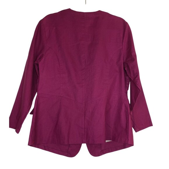 Vintage‎ Morgan Square Magenta Purple Blazer Size 14 Rhinestone Button Eighties - Picture 2 of 7